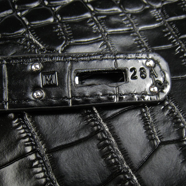 Replica Hermes Jypsiere 34 Togo Crocodile Leather Messenger Bag Black H2804 - 1:1 Copy - Click Image to Close